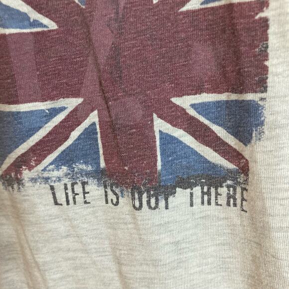 NWOT FATFACE Tshirt XL Graphic England Union Jack Flag Heathered Cotton Blend - Picture 3 of 6